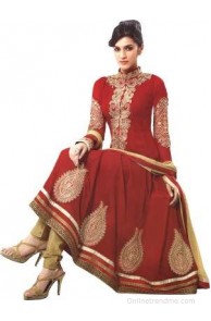 Reya Georgette Embroidered Semi-stitched Salwar Suit Dupatta Material